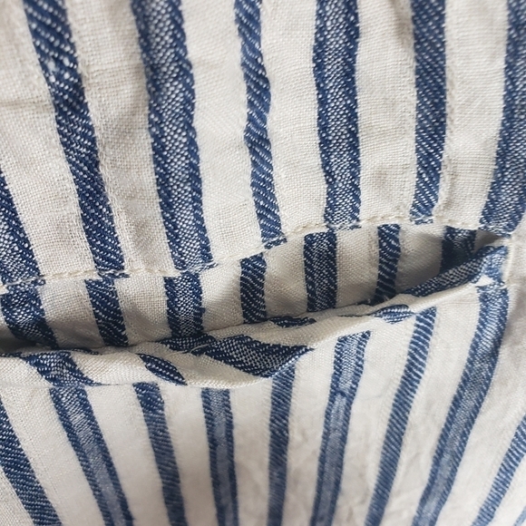 TAHARI 100% Linen High Waist Vertical Stripe Pants Size M - Picture 4 of 7